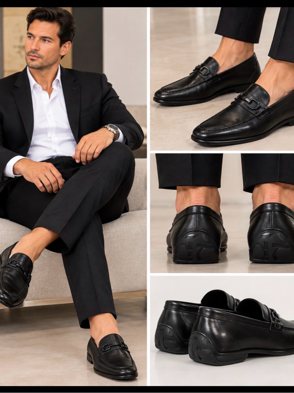 SALVATORE FERRAGAMO LEATHER LOAFER USED SIZE 9  2E